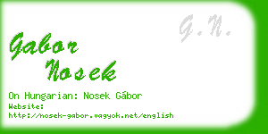 gabor nosek business card